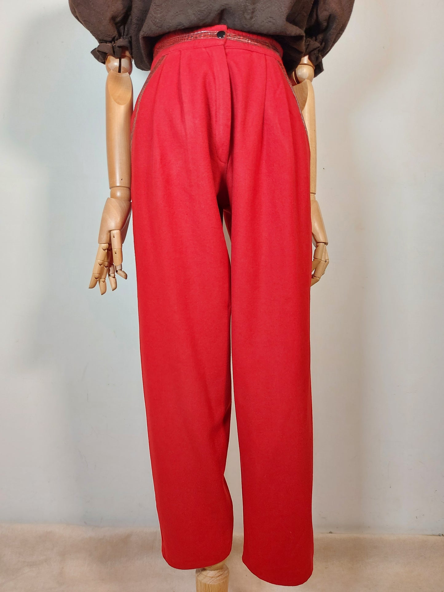 Pantalone rosso lana '80