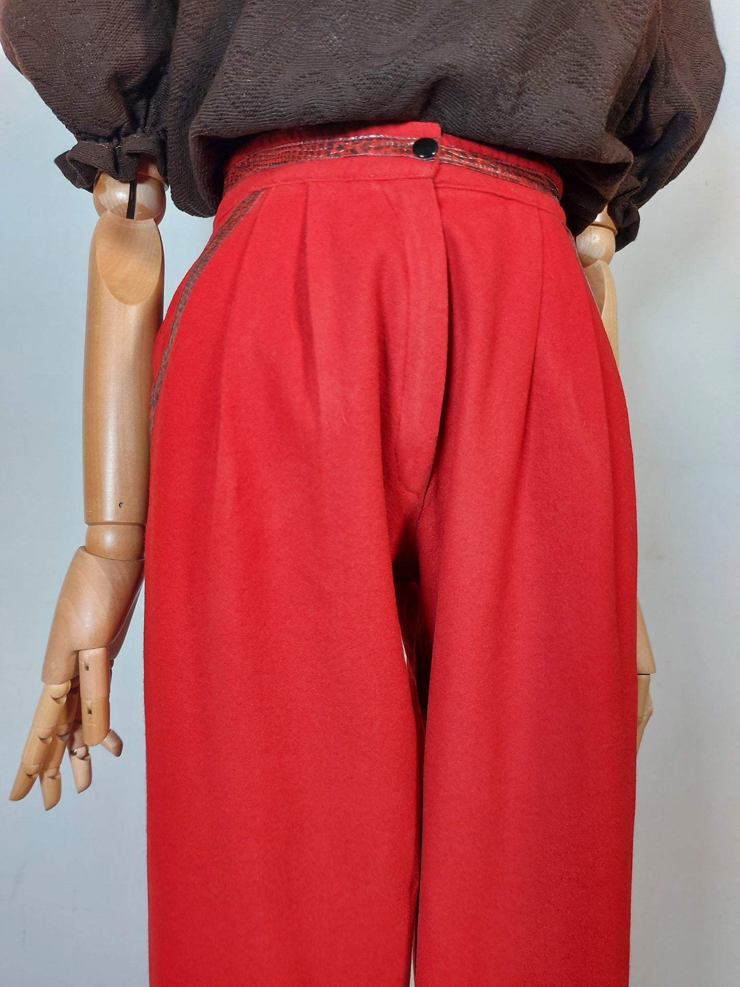 Pantalone rosso lana '80