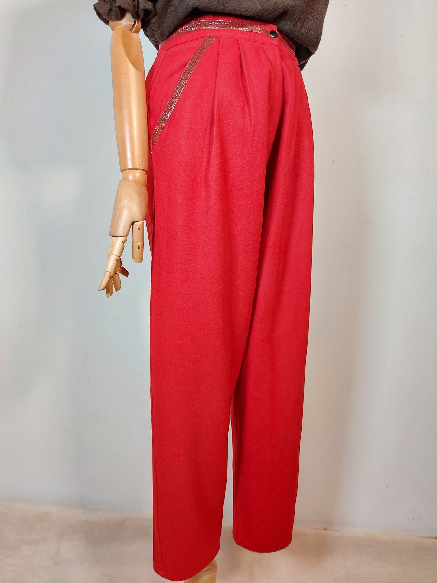 Pantalone rosso lana '80