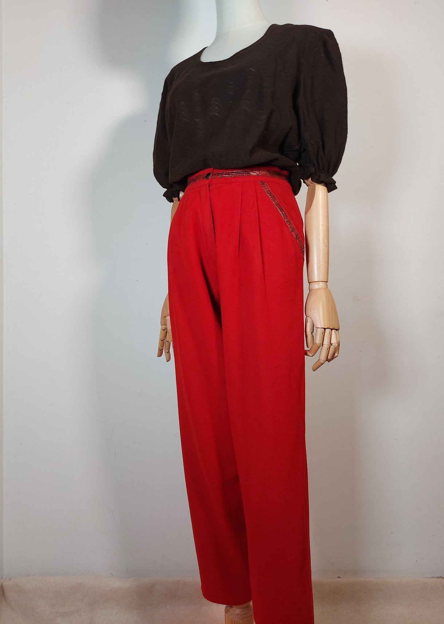 Pantalone rosso lana '80