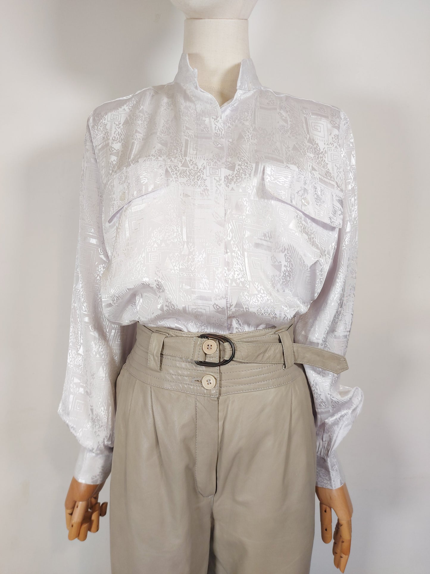 Camicia damascato bianco