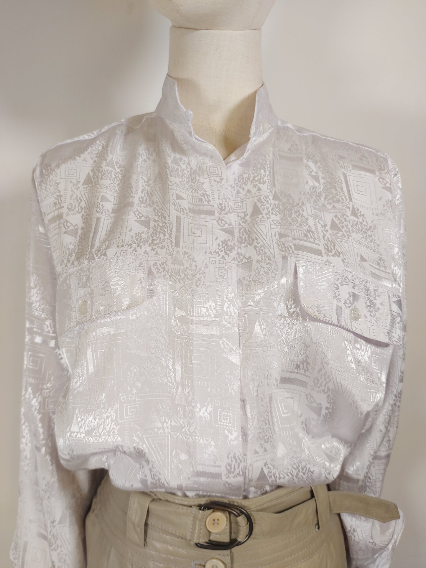 Camicia damascato bianco