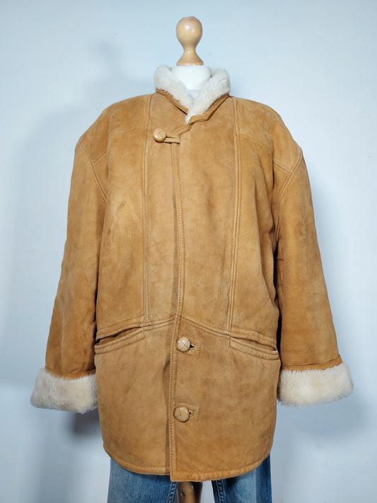 Giubbotto shearling ocra