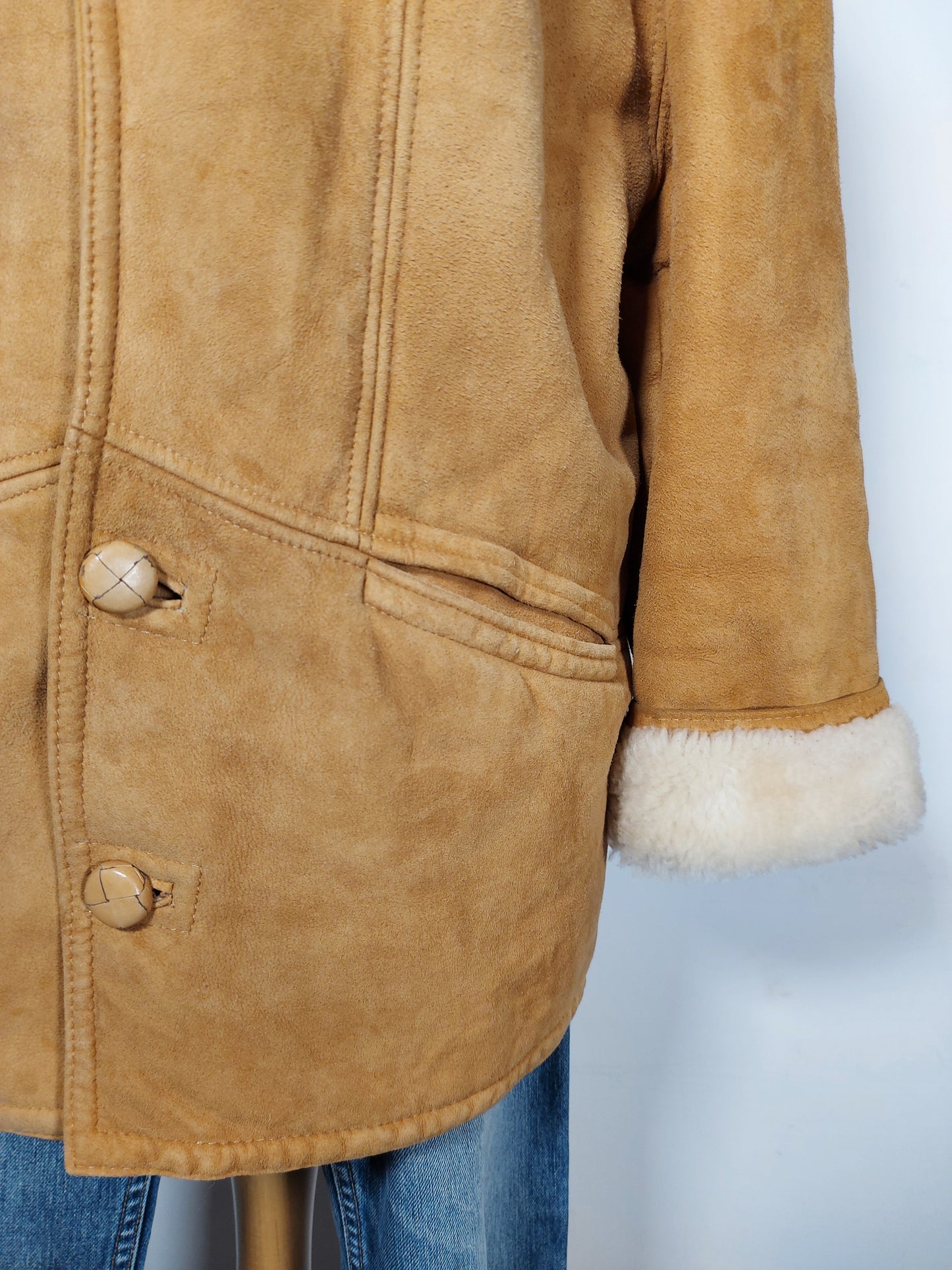 Giubbotto shearling ocra