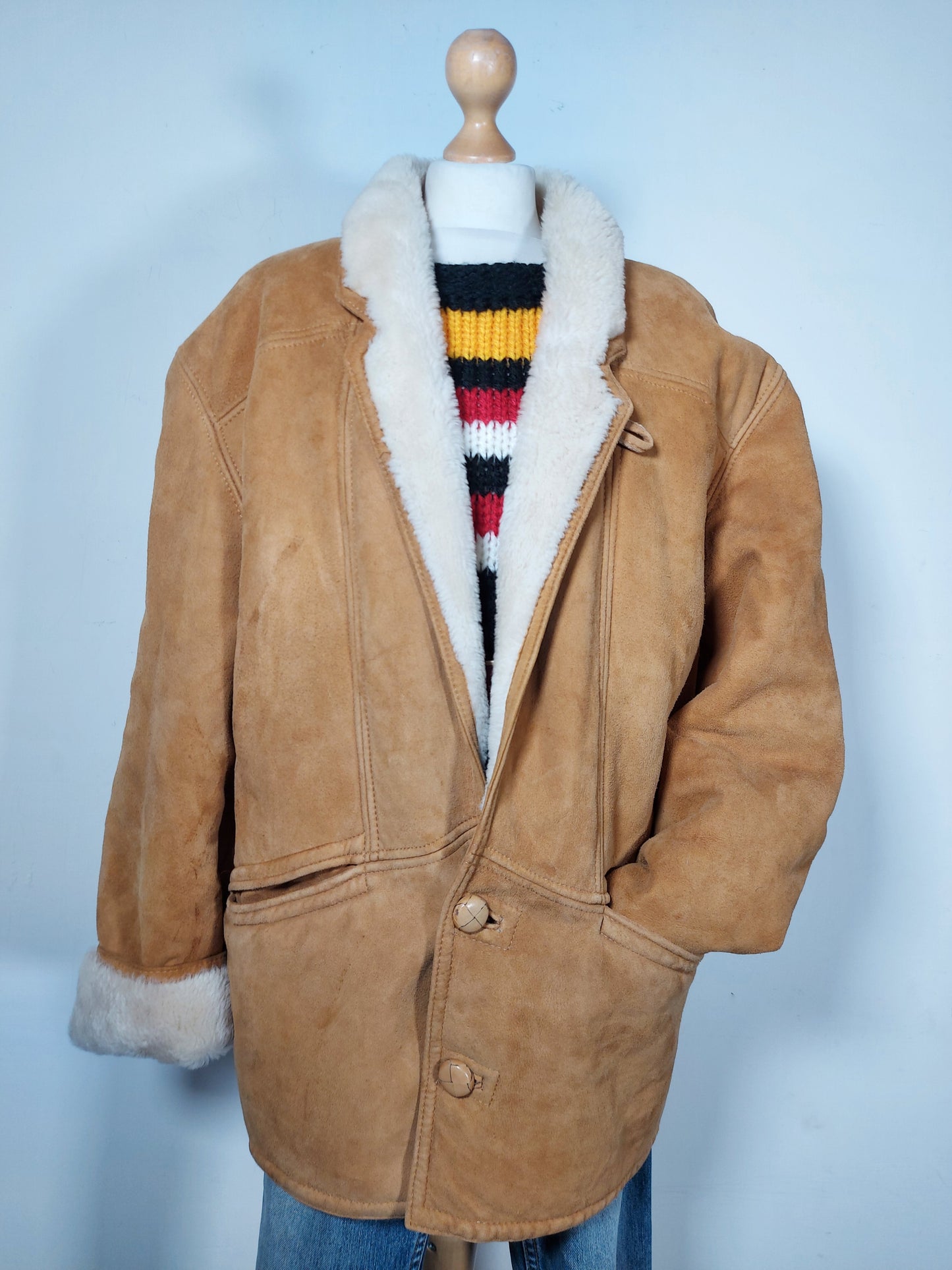 Giubbotto shearling ocra