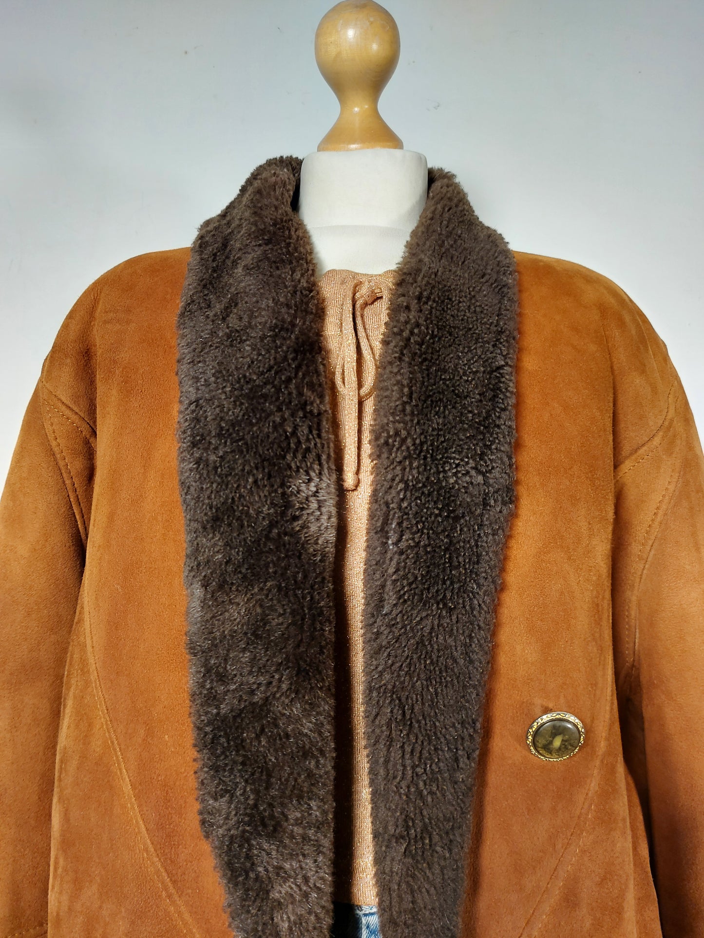 Shearling marrone bruciato