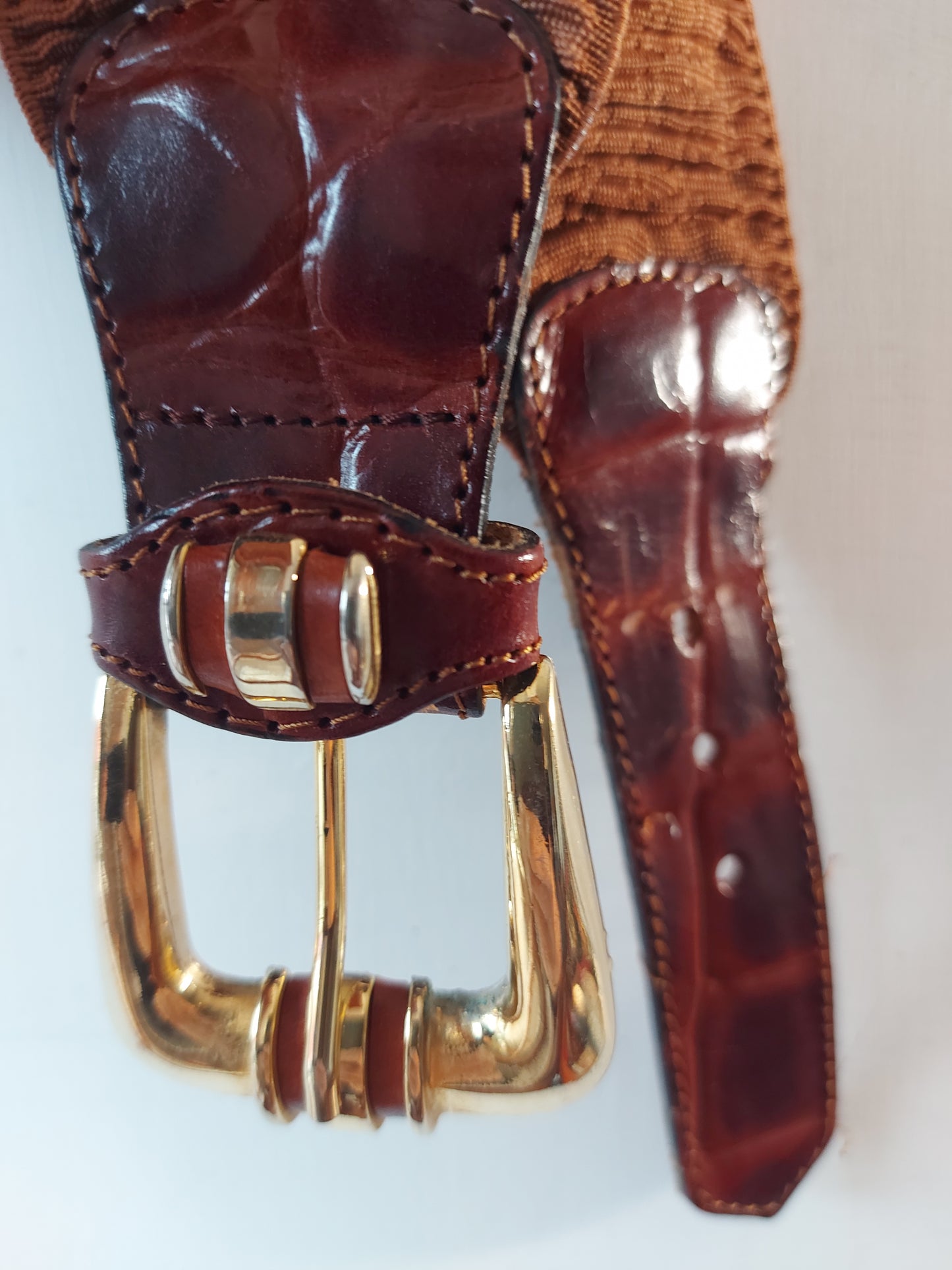 Cintura elastica color cognac