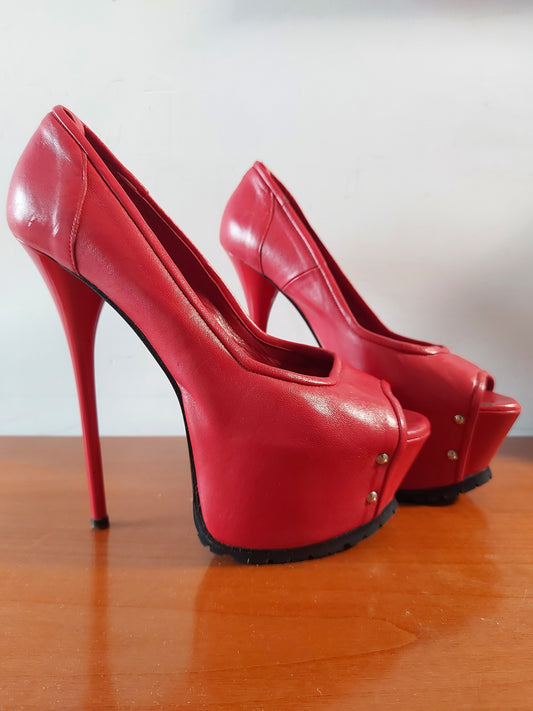 scarpe rosse pelle