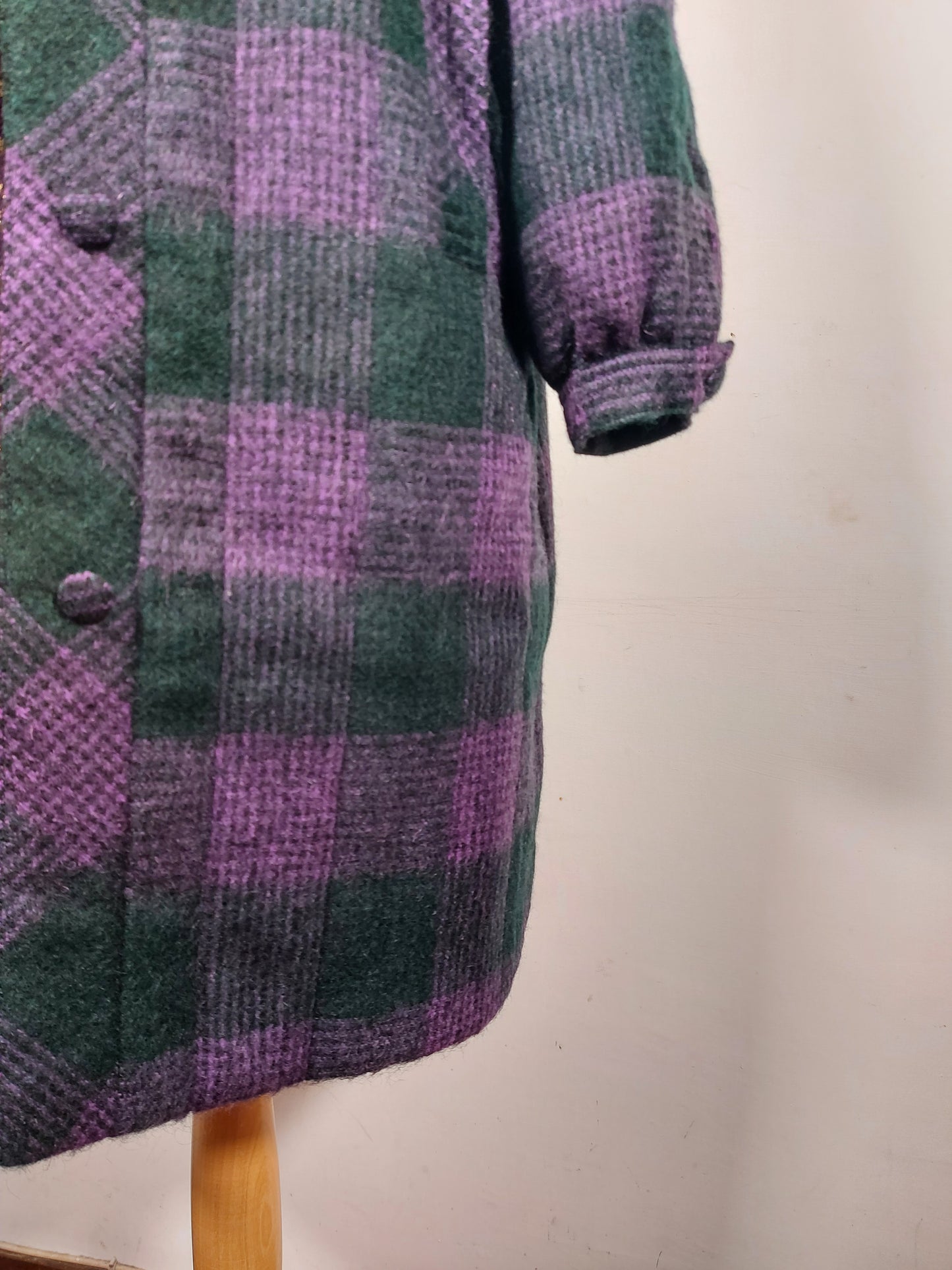 Cappotto tartan viola