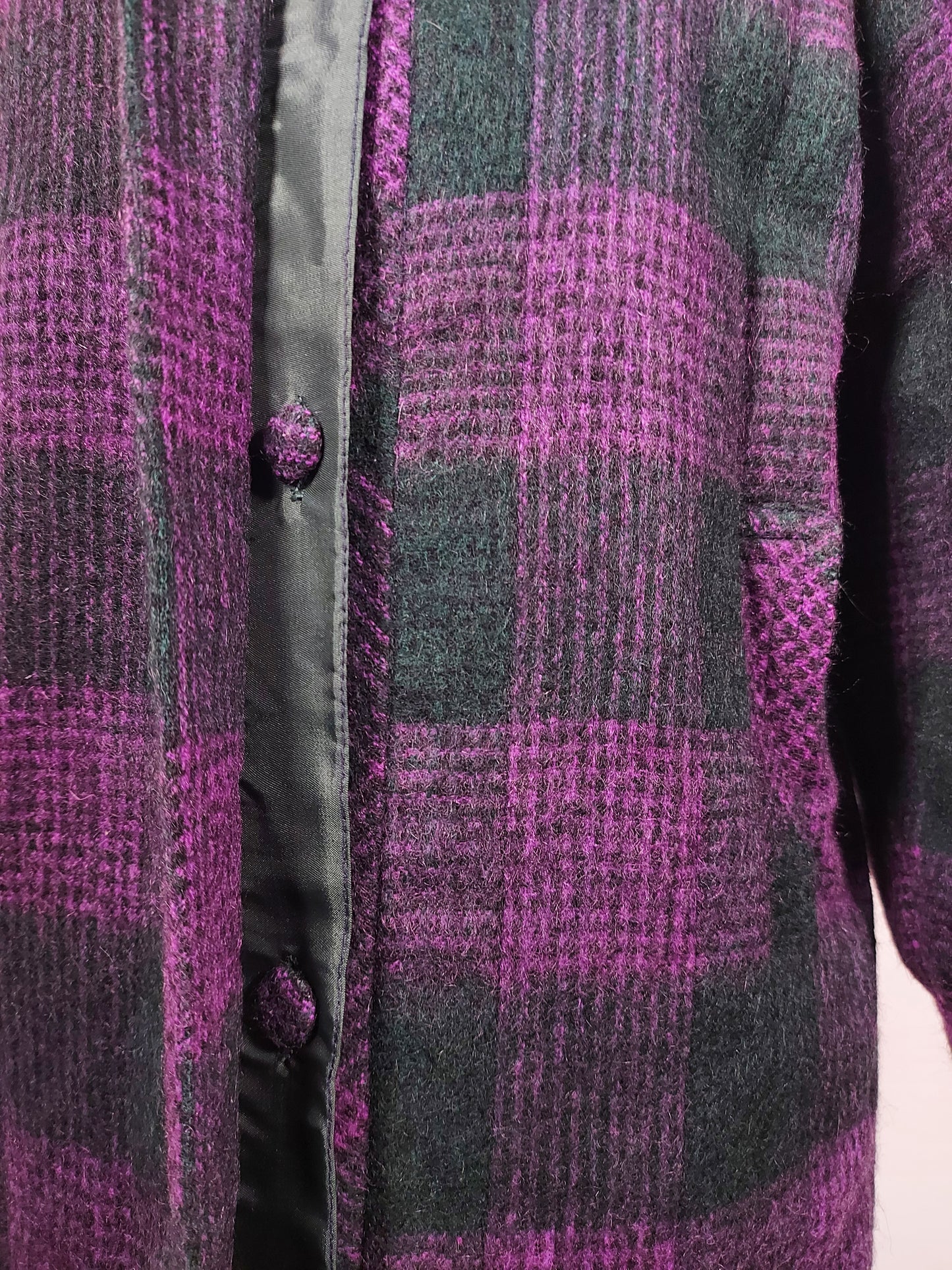 Cappotto tartan viola