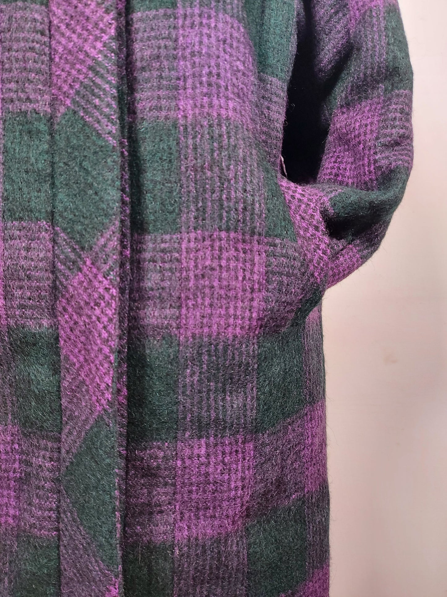 Cappotto tartan viola