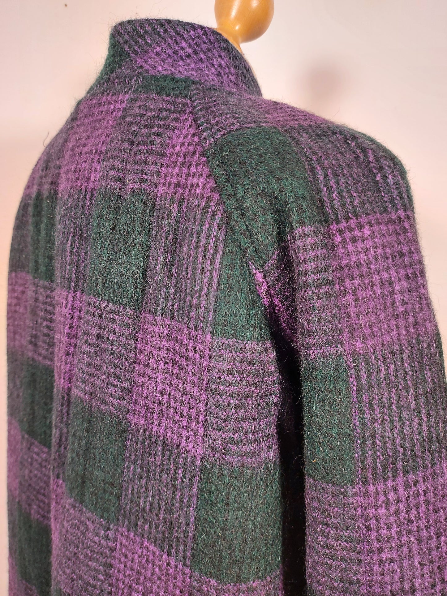 Cappotto tartan viola